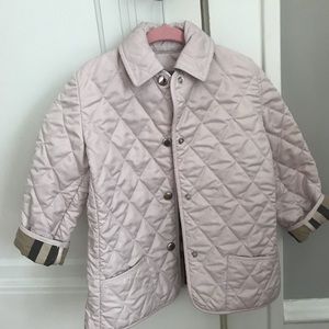 Burberry girls pink quilted jacket coat 4y 4t